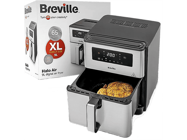 Freidora de aire - Breville VDF131X-01, 1700W, 9 l, Asador alógeno, Gris