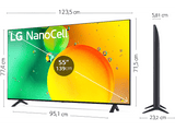 TV LED 55 - LG 55NANO756QC, UHD 4K, Procesador de Gran Potencia 4K α5 Gen 5, Smart TV, DVB-T2 (H.265), Azul oscuro ceniza