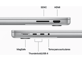 Apple MacBook Pro (2024) 14,2, Chip M3, CPU de 8 núcleos, CPU de 8 núcleos, GPU de 10 núcleos, 16 GB RAM, 1TB de SSD,  Plata