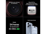 Apple iPhone 18 Pro, Azul glaciar, 256 GB, 6.3 OLED Super Retina XDR, 5G, Chip A20 Pro, Siri AI, iOS