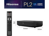 Proyector - Hisense PL2, 4k, 2700 lúmenes, Wi Fi, Dolby Atmos, HDR, Negro