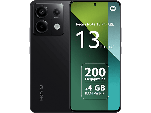 Móvil - Xiaomi Redmi Note 13 Pro 5G, Negro, 128 GB, 8 GB RAM, 6.67" AMOLED 1.5K, Qualcomm Snapdragon 7 Gen 2, 5100 mAh, Android