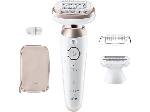 Depiladora - Braun Silk-épil 9-030 3D, Depiladora de arranque, Cabezal oscilante 3D, 2 accesorios adicionales