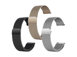 Correa - Friendly License FRSWB112, 22mm, Compatibilidad Universal, Acero Inoxidable, Ajuste Magnético, Negro/Oro/Plata