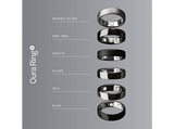 Anillo inteligente - Oura Ring 5, Talla 7, Hasta 9 días autonomía, Bluetooth, 50 métricas de salud, Titanio, Plata