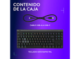Teclado gaming - Logitech G G515 Rapid TKL, Cable, Interruptores analógicos y teclas personalizables, Activador rápido, Resolución SOCD, PC-Mac, Negro