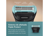 Recambio para afeitadora - Philips BG2010/43, Para Series BG34XX, BG54XX, BG74XX y BG94XX, 100 % Impermeable, Triple Protect, Plata