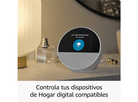 Reloj despertador inteligente - Amazon Echo Spot (modelo 2024), Sonido de calidad y Alexa, Azul