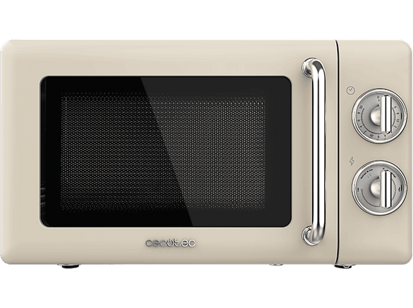 Microondas - Cecotec ProClean 3010 Retro Beige, 700 W, 6 niveles, Retro, 20 L, Retro Beige