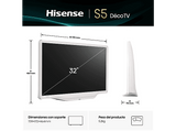 TV QLED 32 - Hisense 32S5Q, Diseño artístico, Modo Arte, Dolby Atmos & DTS X, Blanco