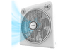 Ventilador de sobremesa - Koenic KTF 305026 ES Box Fan, 50 W, 12'', 5 aspas, Rejilla giratoria, Temporizador 120 min, 3 velocidades, Blanco