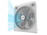 Ventilador de sobremesa - Koenic KTF 305026 ES Box Fan, 50 W, 12'', 5 aspas, Rejilla giratoria, Temporizador 120 min, 3 velocidades, Blanco