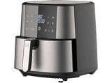 Freidora de aire - MasterPro Rocket 600, 6 l, 8 programas, 1800 W,  Pantalla LED Táctil, Cesta Antiadherente, Gris