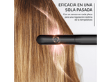 Plancha de pelo - Rowenta Ultimate Experience Thermocare SF8120F0, Tecnología iónica, Revestimiento titanio, 210º C, 5 temperaturas, Panel LED, Negro