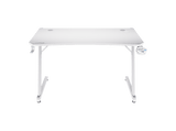 Mesa gaming - Trust GXT 709, Iluminación RGB, Portavasos, Blanco