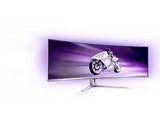 Monitor gaming - Philips 49M2C8900L/00, 49 Dual QHD, 144 Hz, 0.03 ms GtG, OLED, Curvo, Altura Ajustable, Blanco
