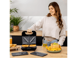 Sandwichera - Cecotec Sandwichera Rock’ntoast Combo, 800 W de potencia, 3 placas intercambiables, Revestimiento antiadherente, Silver