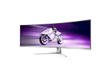 Monitor gaming - Philips 49M2C8900L/00, 49 Dual QHD, 144 Hz, 0.03 ms GtG, OLED, Curvo, Altura Ajustable, Blanco