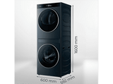 Lavadora secadora - Haier CLC108GNU1, Torre de lavado 10 kg+8 kg, 1400 rpm, Autodosificación, Direct Motion, Antracita