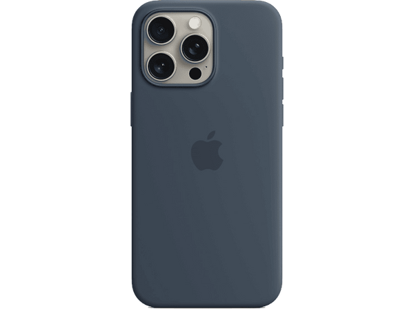 APPLE Funda de silicona con MagSafe para iPhone 15 Pro Max, Azul tempestad