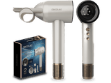 Secador - Cecotec DryGlam Waves Champagne, 1600 W, Motor Brushless y Tecnología de Plasma Revolucionaria, 4en1 cabezales con Efecto Coanda, Champagne