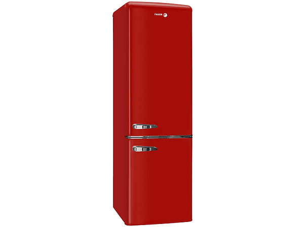 Frigorífico combi - Fagor 3FFV-1855R, Cíclico, 181 cm Altura, 244 l, 4 Estrellas, Rojo