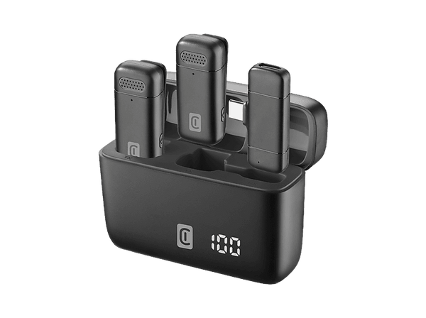 Micrófono - Cellular Line Talk Pro Kit, 64 dB, 6h Autonomía, Environmental Noise Cancellation, Negro