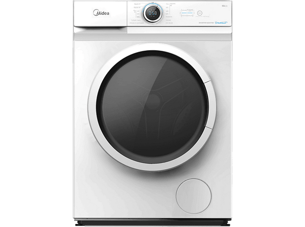 Lavadora carga frontal - Midea MF100W80BA/W-ES, 8 kg, 1400 rpm, 15 Programas, 72dB(A), 47.5 cm Profundidad, Blanco