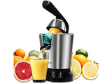 Exprimidor - Cecotec Zitrus PowerAdjust 600, 600W, Eléctrico, Acero inoxidable, Dos conos desmontables, Negro