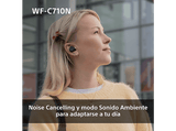 Auriculares True Wireless - Sony WFC710NW, Cancelación de ruido (Noise cancelling), Estuche carga rápida (40h), Inalámbricos, ANC, Bluetooth, Blanco