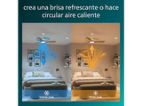 Ventilador de techo - Philips Olas 28 W + 24 W, LED, 3 Velocidades, Blanco/Madera