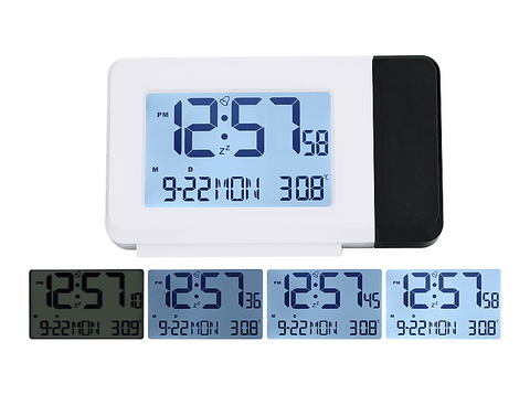 Reloj despertador inteligente - NK FA350101, Con Luz de Proyección, 2x Pilas AA, Alarma, Función Repetición, Blanco
