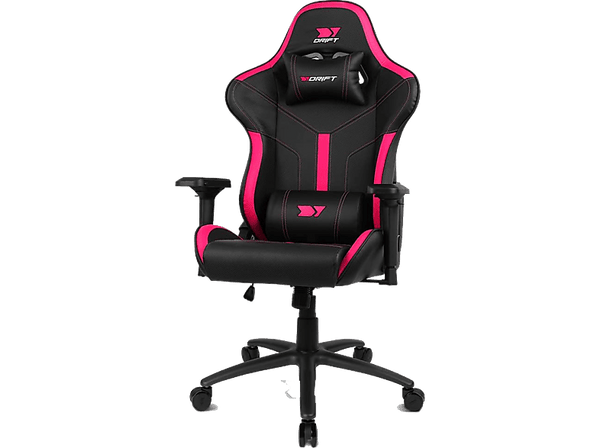 Silla gaming - Drift DR350, Polipiel, Reposabrazos 4D, Ruedas silenciosas, Inclinación, Rosa