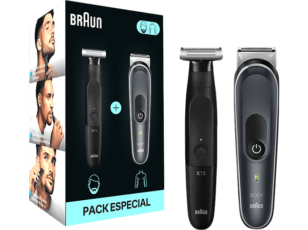 Afeitadora corporal - Braun Pack 2 en 1 BodyGroomer Series 5 BG5360 + Recortadora Series X XT3100 124972