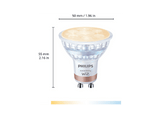 Bombilla inteligente - Philips PHI WFB 50W GU10 GLASS 927-65 TW 2PF/6, Luz blanca fría, Pack 2, Blanco