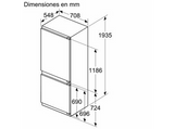 Frigorífico combi integrable - Siemens KB96NADD0, No Frost, 193.5 cm, 382 l, Cajón hyperFresh, Home Connect, Inox panelable