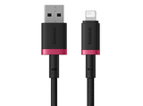 Cable USB - Baseus Dura, Lightning - USB, 100 cm, 2.4A, Carga rápida, Rojo y Negro