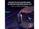Micrófono - Razer Seiren V3 Mini, Cable USB tipo A a tipo C, Condensador supercardioide, Negro