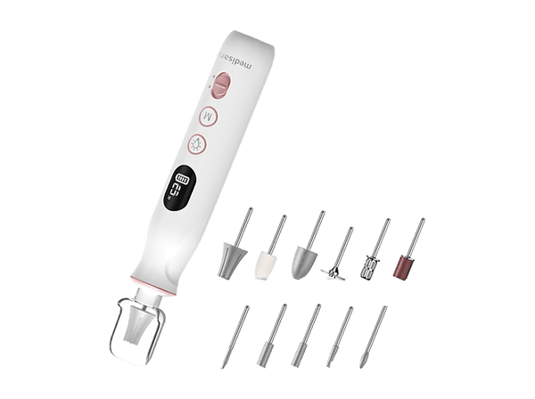 Set de manicura y pedicura - Medisana MP 940, Manos; Pies, 2h Autonomía, Batería de litio 1500 mAh, Blanco