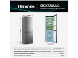 Frigorífico combi - Hisense RB3K330SAIC, No Frost, 185.6 cm, 330 l, Kitchen Fit, WiFi, Acero inoxidable