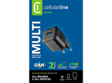 Cargador de pared - CellularLine Multipower 2 GaN, 35 W, Carga rápida, Universal, Negro