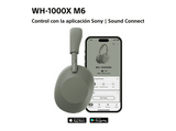 Auriculares inalámbricos - Sony WH-1000XM6, Cancelación ruido, 30h Autonomía, Hi-Res, Carga Rápida, Cómodo, Plegable, iOS/Android, Verde oliva