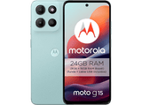 Móvil - Motorola Moto g15, Salt Air, 128 GB, 8 GB RAM, 6.72 LCD, MediaTek Helio G81, Full HD+, Cuero Vegano, 5200 mAh