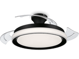 Ventilador de techo - Philips Bliss 35+28 W, Luz LED, Regulable, Mando a distancia, Dos Temporizadores, Negro