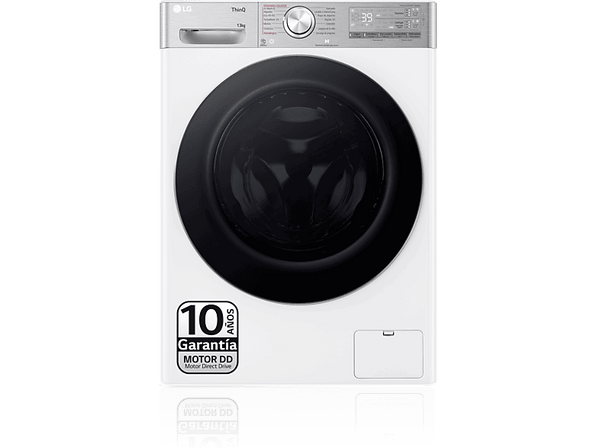 Lavadora carga frontal - LG F4WR9513A2W, Serie 950, 13 kg, 1400 rpm, AI Direct Drive™, Steam™, Autodosificación, Blanco