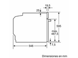 Horno - Bosch HBA514ES3, Serie 4, Multifunción, Limpieza por agua, 71 l, HotAir 3D, Mandos ocultables, 60 cm, inox