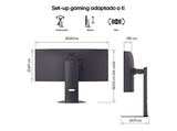 Monitor gaming - LG UltraGear™ 34G600A-B, 34 WQHD, 160 Hz, 1 ms, VA curvo 1800R, 2x HDMI, Altavoces incorporados, Morado grisáceo