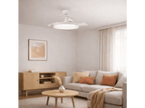 Ventilador de techo - Philips Tynl (2026), 32 W, 6 Velocidades, Aspas retráctiles, 4500 lúmenes regulables, Mando a distancia, Blanco