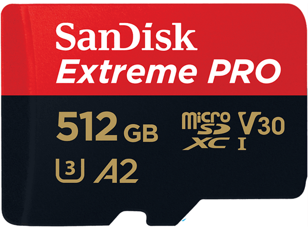 Tarjeta Micro SDXC - SanDisk Extreme PRO, 512 GB, Hasta 200 MB/s, UHS-I, U3, V30, A2, 4K UHD y Full HD, Negro