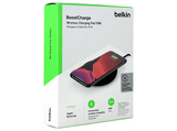 Cargador móvil inalámbrico - Belkin Wireless Charging Pad, Para móviles compatibles con carga Qi, Carga rápida, Negro